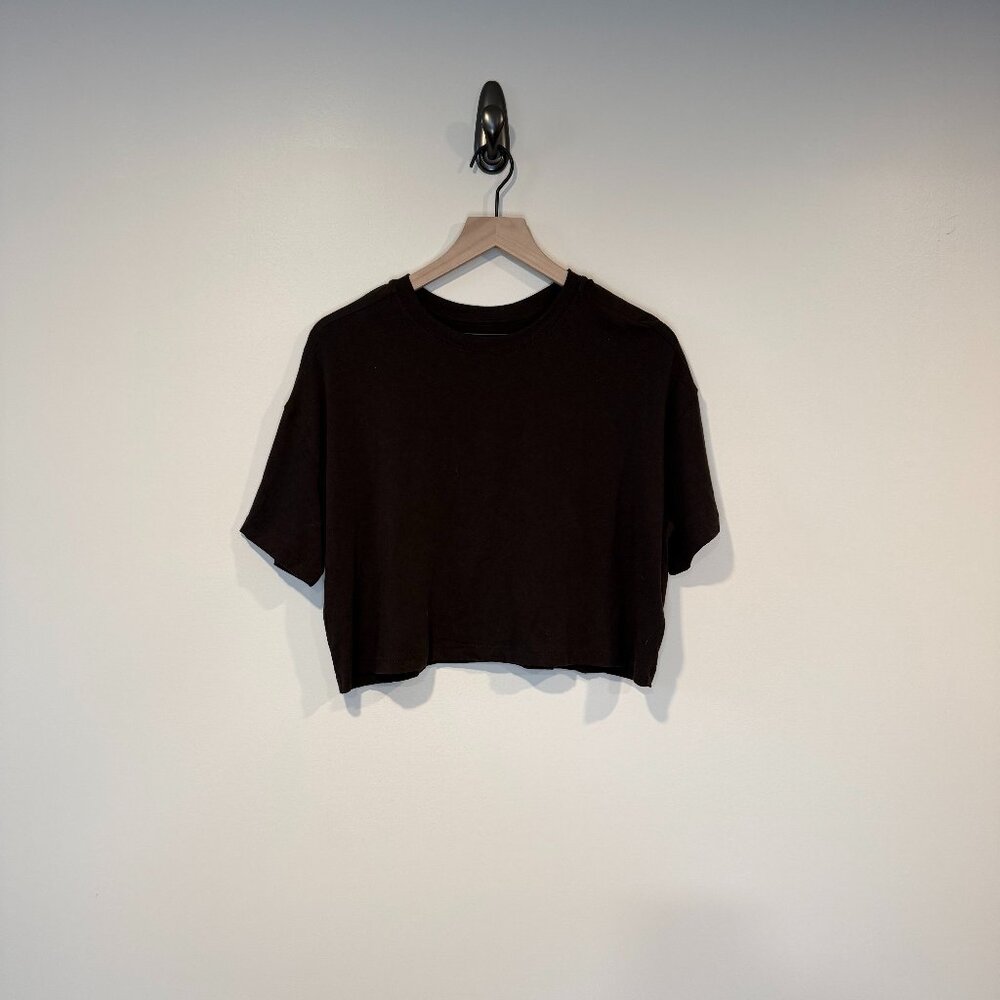 Aerie Offline Brown Cropped Tee Size S - Picture 2 of 7